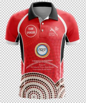 Flat Shoulder Cricket Polo dengan pakaian sukan tonton